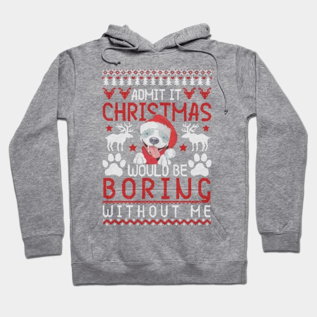 Pit bull Christmas Tshirt Hoodie by Him